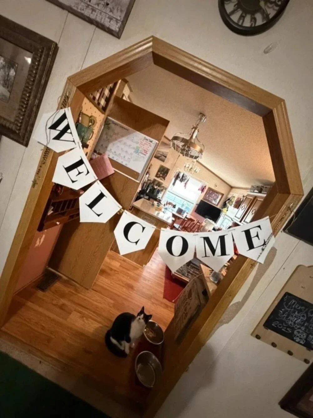 Wedding Welcome Banner Party Garland - White and Black